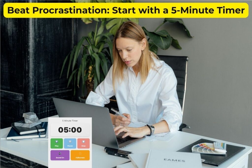 Family using 5 minute timer with alarm for morning routine and household chores organisation