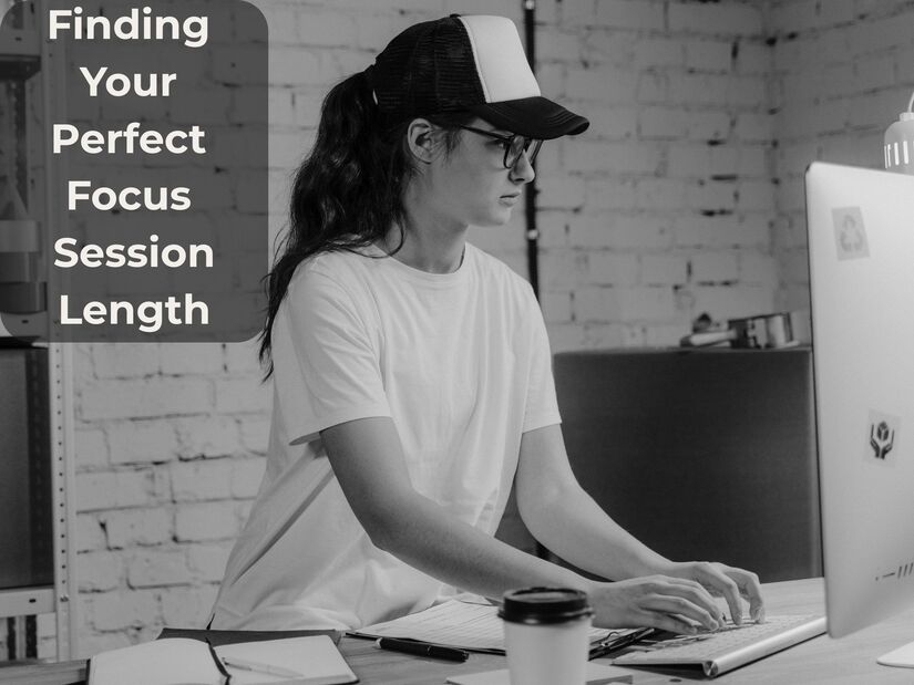 Woman working at desk demonstrating focused work session