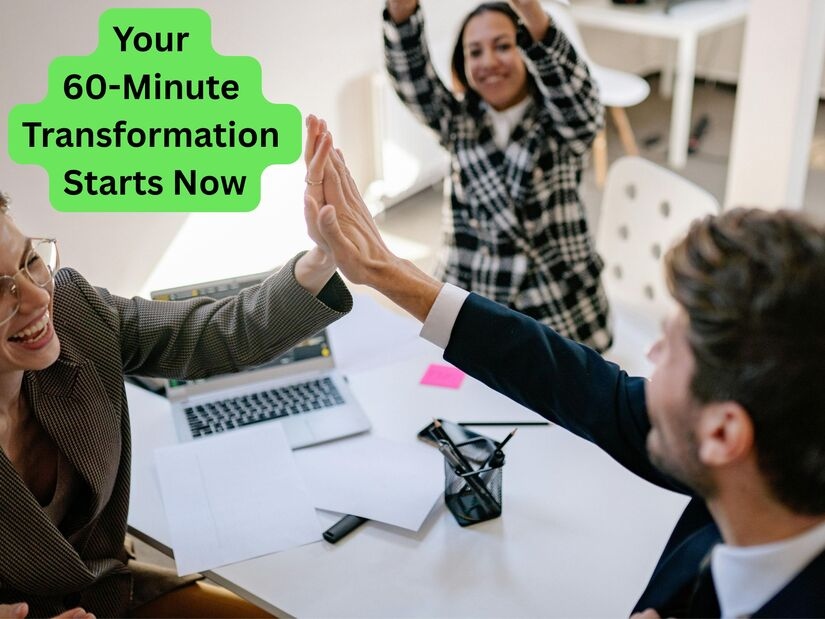 Team celebrating productivity success after implementing 1 hour timer focus sessions