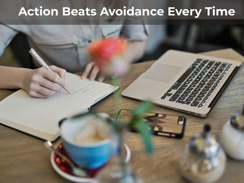 Why do I procrastinate? Productive professional actively working with timer and organized notebook overcoming procrastination through action