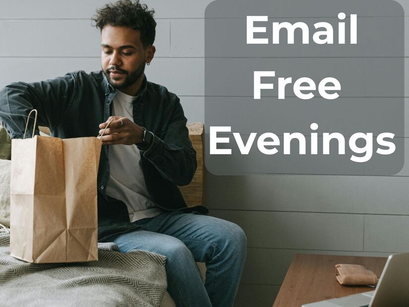 Person finishing email management routine for the day, showing satisfied accomplishment and healthy work-life boundaries with closed laptop
