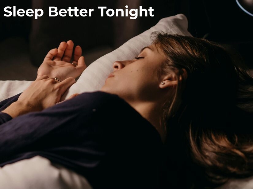 Woman sleeping peacefully after following evening routine ideas demonstrating improved sleep quality from consistent night wind-down rituals
