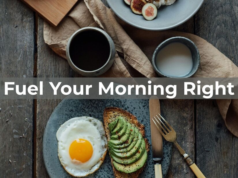 Healthy high-protein breakfast showing fuel segment of morning routine ideas for sustained energy
