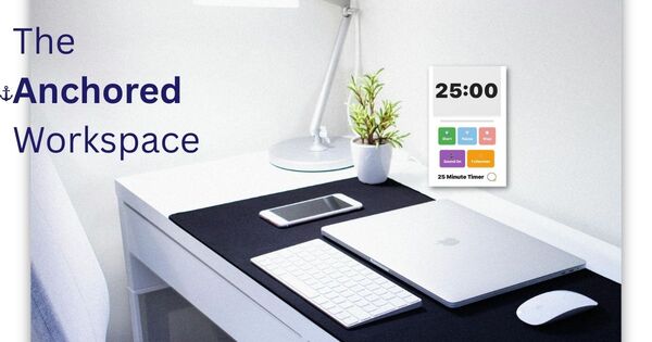 Minimalist desk setup with a 25 minute timer used as a dopamine anchor to stop phone addiction