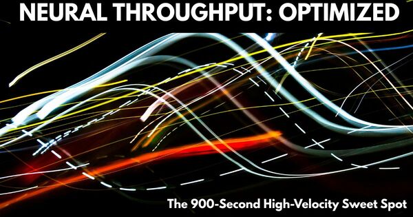 A professional visualization of cognitive throughput and attentional blink prevention for deep work.
