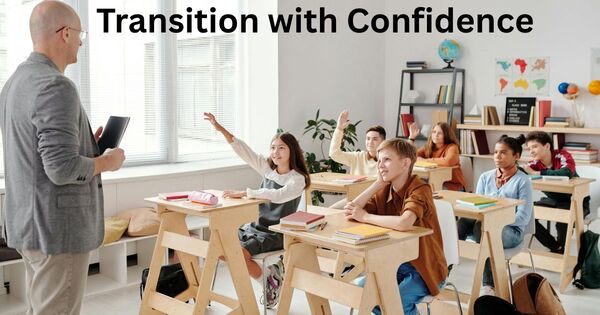 A teacher managing students in a modern classroom during a 5 minute timer transition session